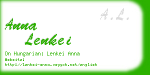 anna lenkei business card